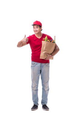 Beyaz arkaplanda izole edilmiş alışveriş konsepti