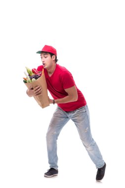 Beyaz arkaplanda izole edilmiş alışveriş konsepti