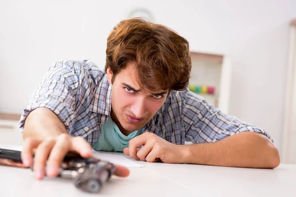 Young man in depression committing suicide — Stock Photo, Image