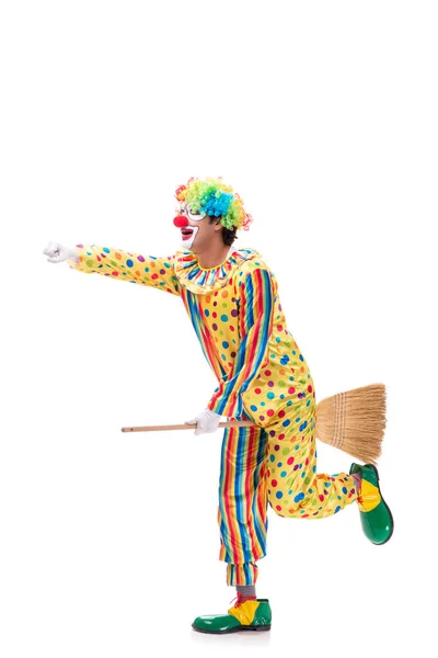 Lustige Clown isoliert auf weißem Hintergrund — Stockfoto