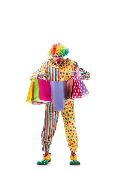 Lustige Clown isoliert auf weißem Hintergrund — Stockfoto