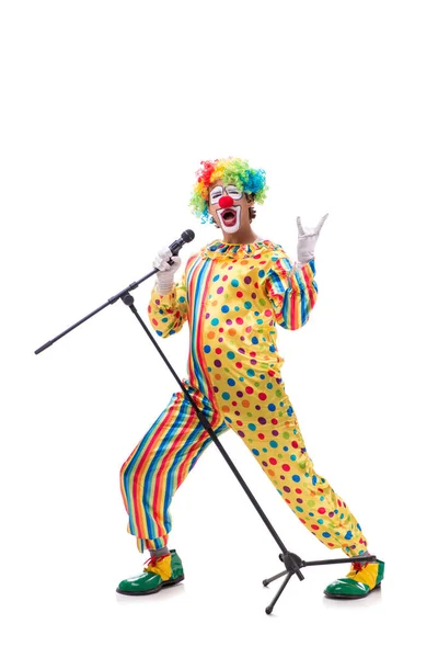 Grappige clown geïsoleerd op witte achtergrond — Stockfoto