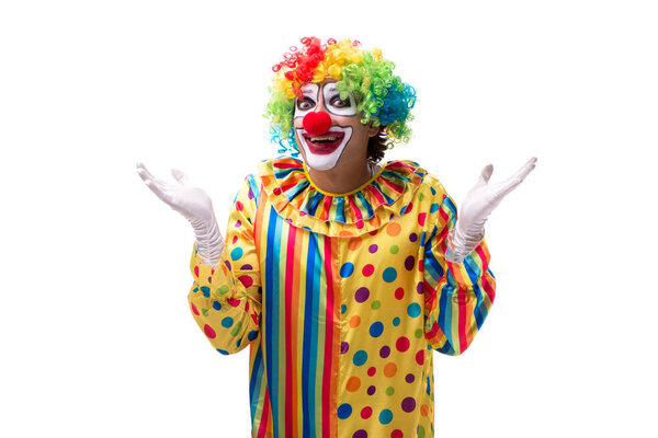 Funny clown isolated on white background