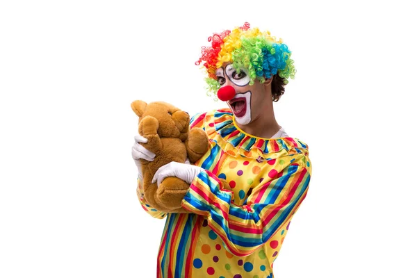 Rolig clown isolerad på vit bakgrund — Stockfoto