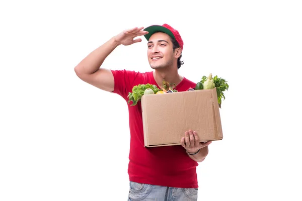 Concepto de entrega de compras aislado sobre fondo blanco —  Fotos de Stock