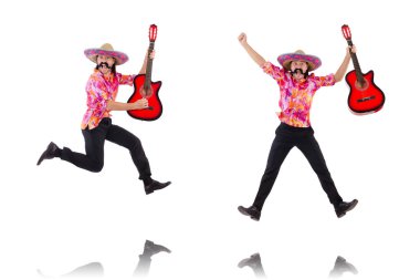 Meksika 'lı erkek gitar sallıyor.