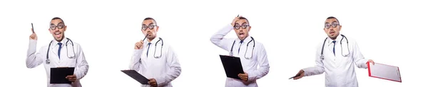 Funny doctor isolated on the white — Stock Photo, Image