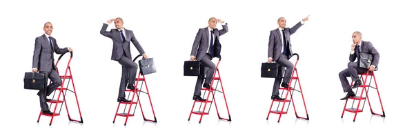 Empresário em conceito carreira escada — Fotografia de Stock