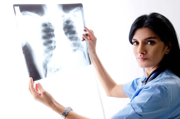 Female doctor radiologist working in the clinic Royalty Free Stock Images