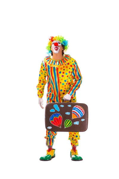 Male clown isolated on white — Stock Photo, Image