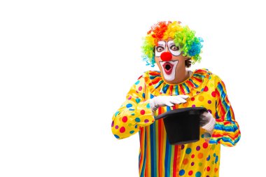 Beyaz izole erkek palyaço 