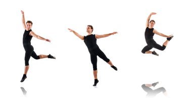 Beyaz arka plan üzerinde izole dansçı