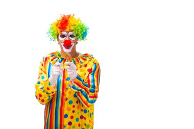 Beyaz izole erkek palyaço 