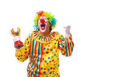 Beyaz izole erkek palyaço 