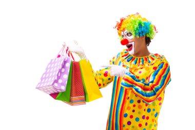 Beyaz izole erkek palyaço 