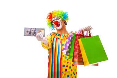 Beyaz izole erkek palyaço 