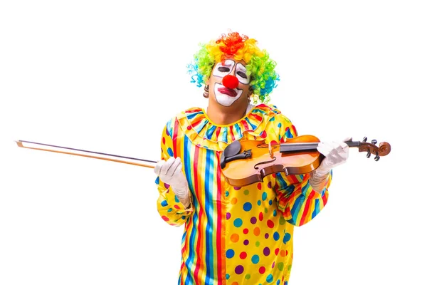 Männlicher Clown isoliert auf weiß — Stockfoto