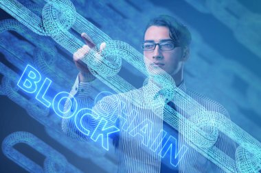 Yenilikçi engelleme konseptinde genç işadamı