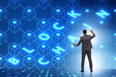 Yenilikçi engelleme konseptinde genç işadamı