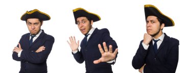 Genç Kaptan üzerinde beyaz izole