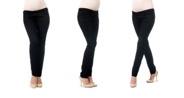 Beyaz tenli hamile kadınlar için kıyafetler.