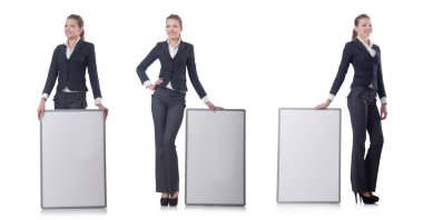 Beyaz tahtası boş kadın iş kadını.