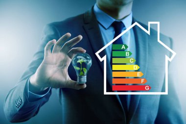 Enerji verimliliği kavramında iş adamı