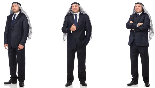 Arabisk affärsman i kostym isolerad på vit — Stockfoto