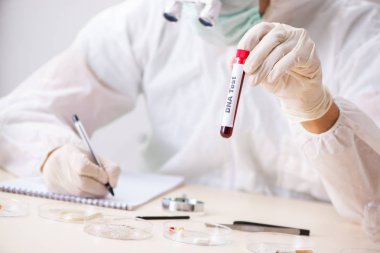 Laboratuarda çalışan genç uzman kriminoloji uzmanı 