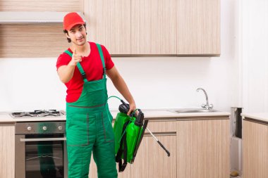 Profesyonel yüklenici mutfak at haşere kontrolü yapıyor