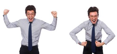 Beyaz genç işadamı ile kolaj