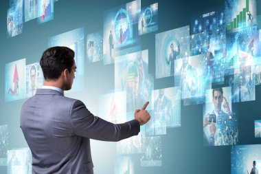 İş adamıyla fotoğraf kolajı