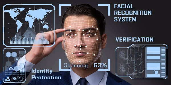 Concepto de software y hardware de reconocimiento facial — Foto de Stock