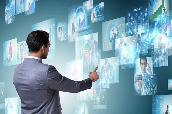 İş adamıyla fotoğraf kolajı