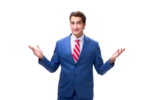 Schöner junger Geschäftsmann isoliert auf weißem Hintergrund — Stockfoto