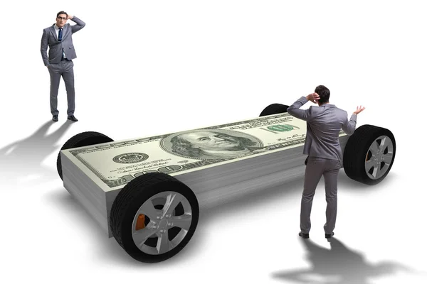 Biznesmen Koncepcji Biznesu Samochodu Dolara — Zdjęcie stockowe