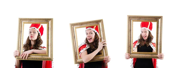 Woman queen in funny concept — Stock Photo, Image