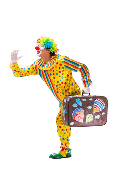 Male clown isolated on white — Stock Photo, Image