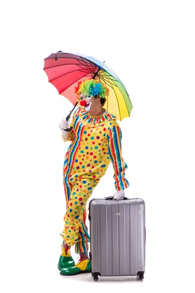 Grappige clown geïsoleerd op witte achtergrond — Stockfoto