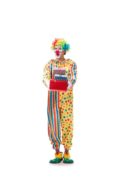 Grappige clown geïsoleerd op witte achtergrond — Stockfoto