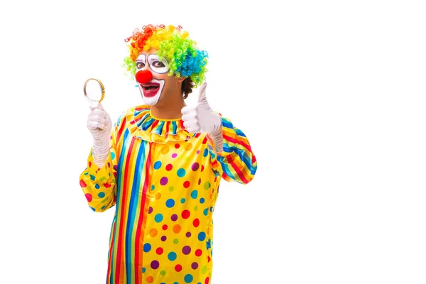 Clown maschio isolato su bianco — Foto Stock