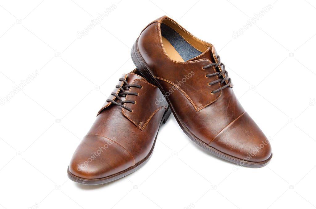 Brown shoes isolated on white background