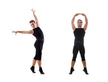 Beyaz arka plan üzerinde izole dansçı