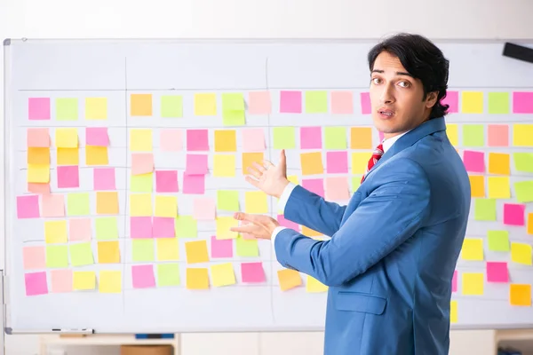 Junge hübsche Angestellte mit vielen widersprüchlichen Prioritäten — Stockfoto