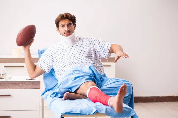 Injured man waiting treatment in the hospital