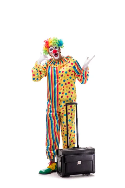 Lustige Clown isoliert auf weißem Hintergrund — Stockfoto