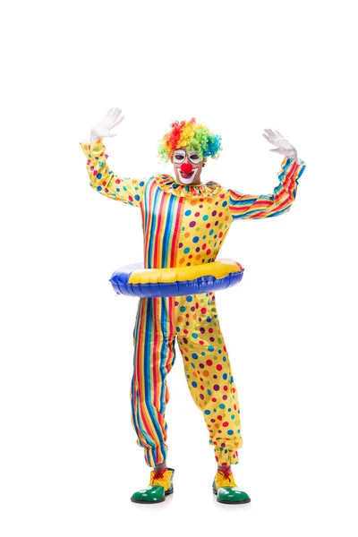 Rolig clown isolerad på vit bakgrund — Stockfoto