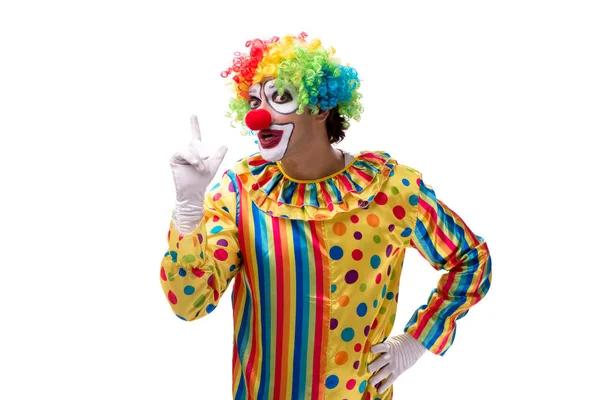 Rolig clown isolerad på vit bakgrund — Stockfoto