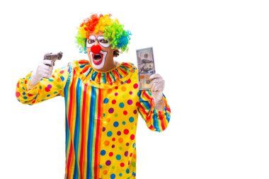 Beyaz izole erkek palyaço 