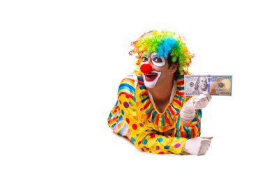 Beyaz izole erkek palyaço 